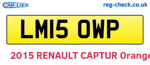 LM15OWP are the vehicle registration plates.