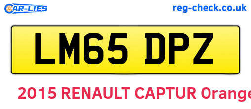 LM65DPZ are the vehicle registration plates.