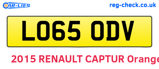 LO65ODV are the vehicle registration plates.