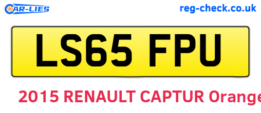 LS65FPU are the vehicle registration plates.