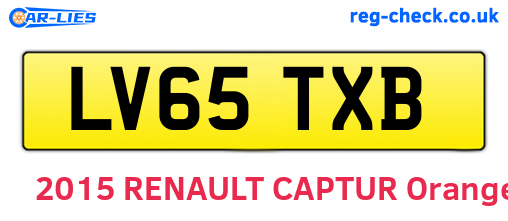 LV65TXB are the vehicle registration plates.