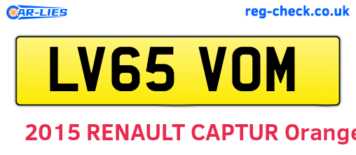 LV65VOM are the vehicle registration plates.