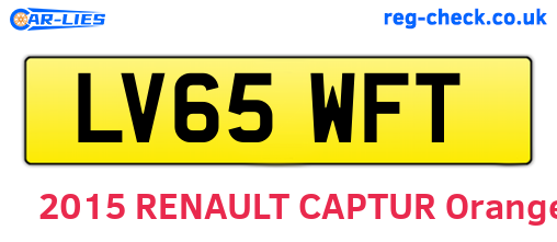 LV65WFT are the vehicle registration plates.