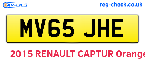 MV65JHE are the vehicle registration plates.