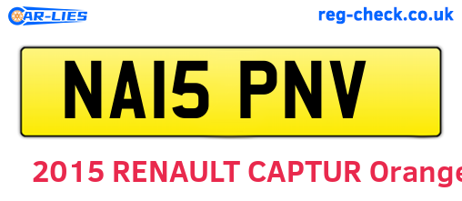 NA15PNV are the vehicle registration plates.