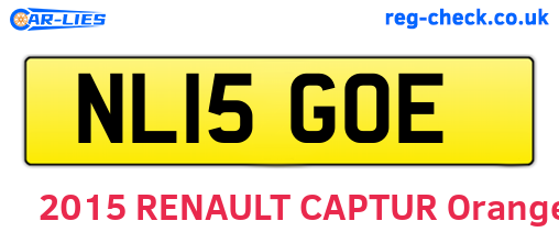 NL15GOE are the vehicle registration plates.
