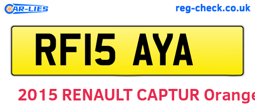 RF15AYA are the vehicle registration plates.