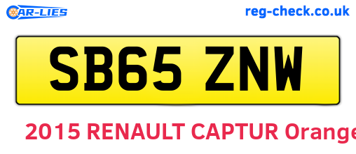 SB65ZNW are the vehicle registration plates.