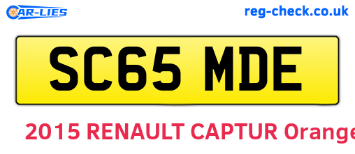 SC65MDE are the vehicle registration plates.