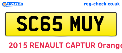 SC65MUY are the vehicle registration plates.