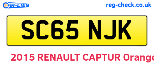 SC65NJK are the vehicle registration plates.