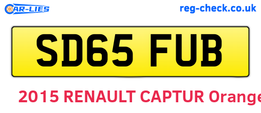 SD65FUB are the vehicle registration plates.