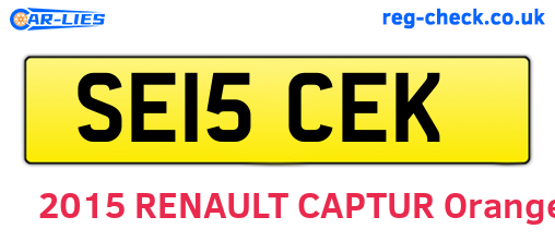 SE15CEK are the vehicle registration plates.