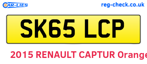 SK65LCP are the vehicle registration plates.