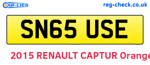 SN65USE are the vehicle registration plates.