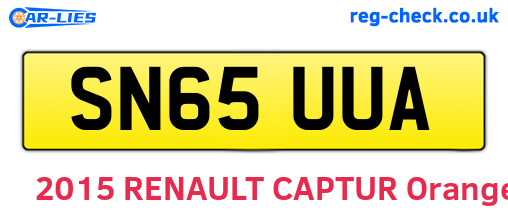 SN65UUA are the vehicle registration plates.