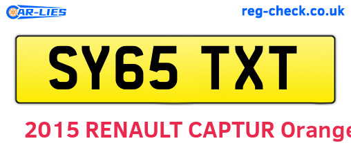 SY65TXT are the vehicle registration plates.