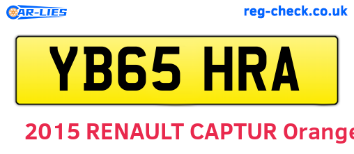 YB65HRA are the vehicle registration plates.