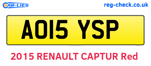 AO15YSP are the vehicle registration plates.
