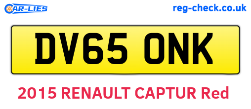 DV65ONK are the vehicle registration plates.