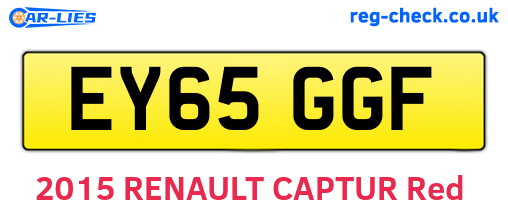 EY65GGF are the vehicle registration plates.