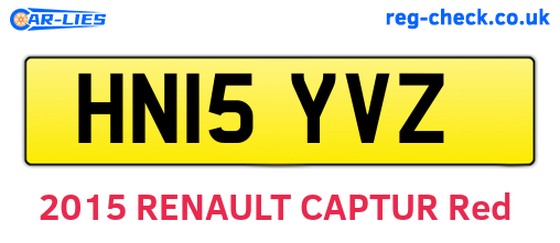 HN15YVZ are the vehicle registration plates.