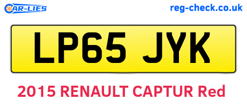 LP65JYK are the vehicle registration plates.