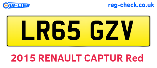 LR65GZV are the vehicle registration plates.
