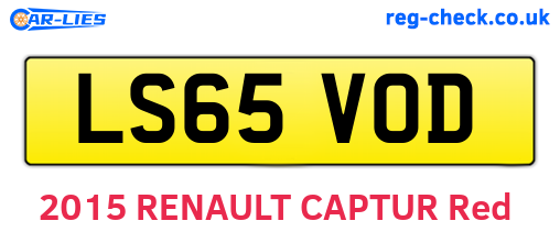LS65VOD are the vehicle registration plates.