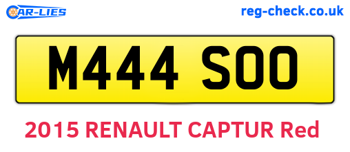 M444SOO are the vehicle registration plates.