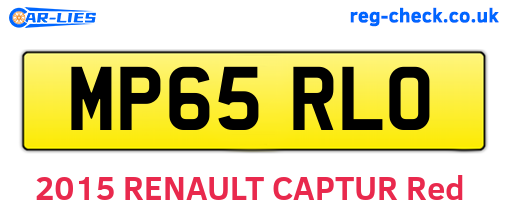 MP65RLO are the vehicle registration plates.