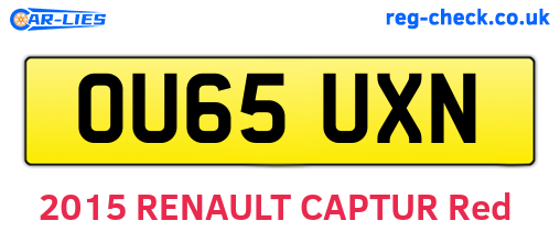 OU65UXN are the vehicle registration plates.