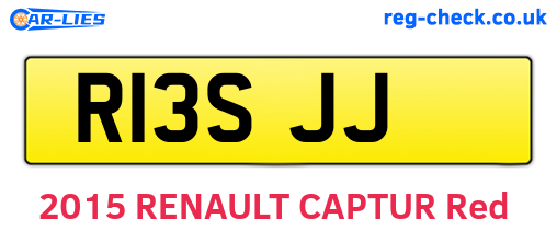 R13SJJ are the vehicle registration plates.