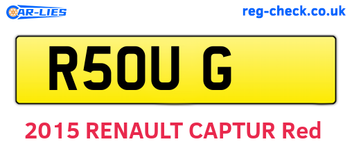 R5OUG are the vehicle registration plates.