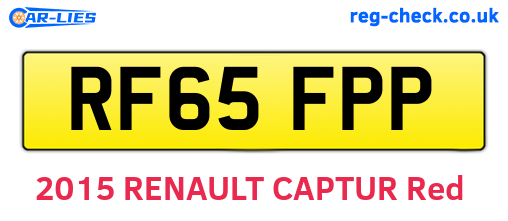 RF65FPP are the vehicle registration plates.