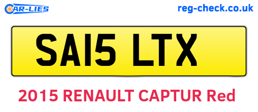 SA15LTX are the vehicle registration plates.