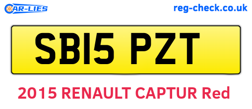 SB15PZT are the vehicle registration plates.