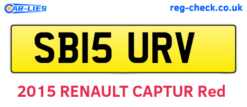 SB15URV are the vehicle registration plates.