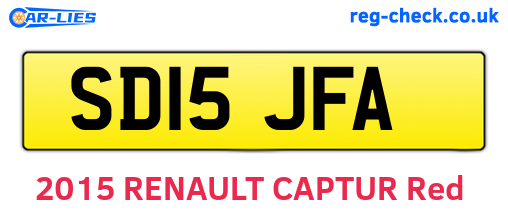 SD15JFA are the vehicle registration plates.