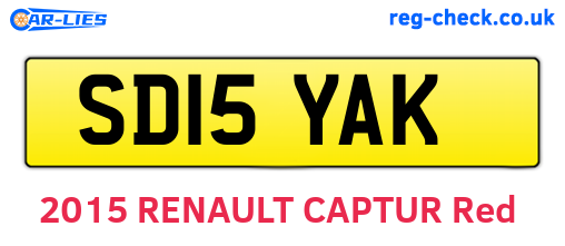 SD15YAK are the vehicle registration plates.