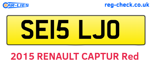 SE15LJO are the vehicle registration plates.