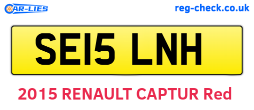 SE15LNH are the vehicle registration plates.
