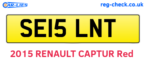 SE15LNT are the vehicle registration plates.