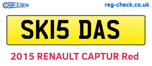 SK15DAS are the vehicle registration plates.