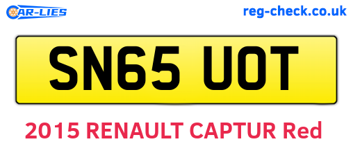 SN65UOT are the vehicle registration plates.