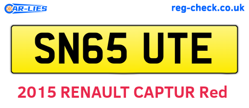 SN65UTE are the vehicle registration plates.