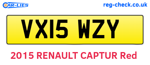 VX15WZY are the vehicle registration plates.