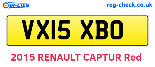 VX15XBO are the vehicle registration plates.