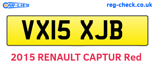 VX15XJB are the vehicle registration plates.