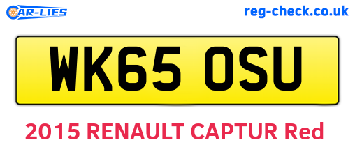 WK65OSU are the vehicle registration plates.